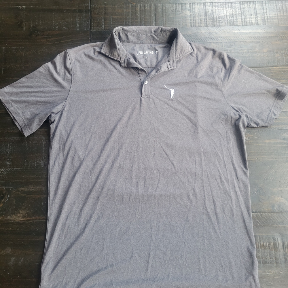 No Laying Up Gray Polo Shirt